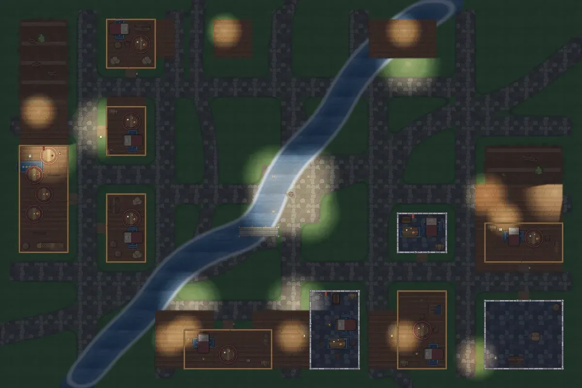 City, lights on